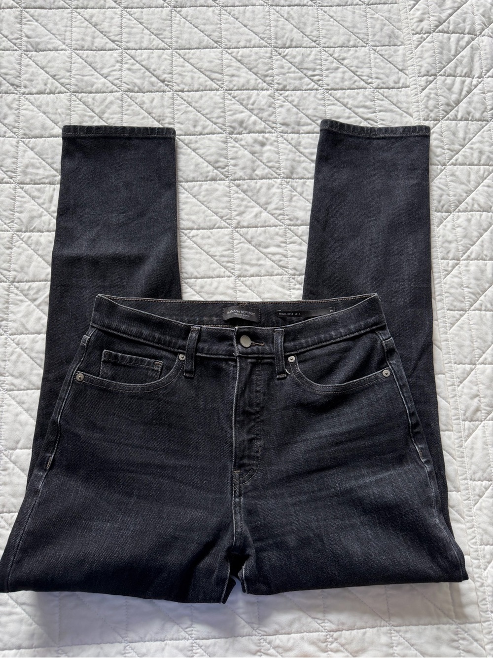 Banana Republic Black Wash High-Rise Slim Jeans